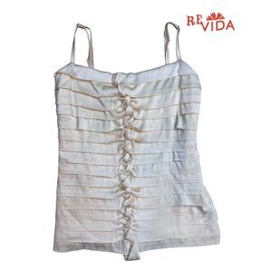 Vintage Cache Cream Spaghetti Strap Top with Knots